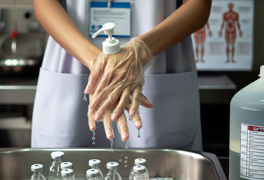 Est-il sûr de traiter les mains avec l'Eau Germicide avant de diluer des médicaments ?